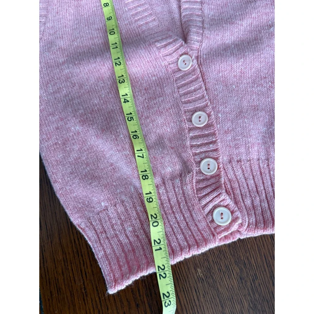 Hush Puppies Pink‎ Knit Button Up Sweater Vest Basset Hound Dog Patch Cardigan